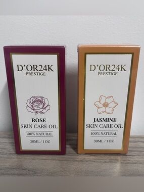 D’or24k Rose and Jasmine Skin Care Oils- 30ml - BOTH… Sealed!